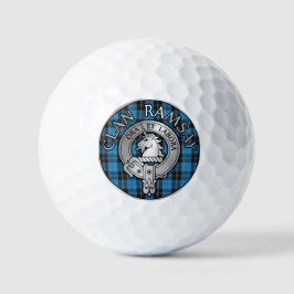 Clan Ramsay Crest & Hunting Tartan Knot Golfballen