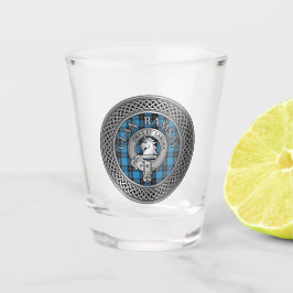 Clan Ramsay Crest & Hunting Tartan Knot Shot Glas