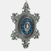 Clan Ramsay Crest & Hunting Tartan Knot Tin Sneeuwvlok Ornament (Links)