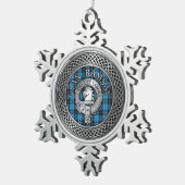Clan Ramsay Crest & Hunting Tartan Knot Tin Sneeuwvlok Ornament (Rechts)
