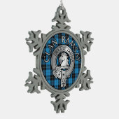 Clan Ramsay Crest & Hunting Tartan Knot Tin Sneeuwvlok Ornament (Links)