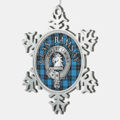 Clan Ramsay Crest & Hunting Tartan Knot Tin Sneeuwvlok Ornament (Rechts)
