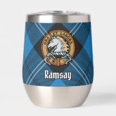 Clan Ramsay Crest over Blue Hunting Tartan (Voorkant)