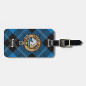 Clan Ramsay Crest over Blue Hunting Tartan Bagagelabel (Voorkant horizontaal)