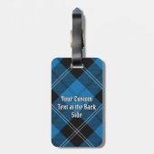 Clan Ramsay Crest over Blue Hunting Tartan Bagagelabel (Achterkant verticaal)