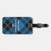 Clan Ramsay Crest over Blue Hunting Tartan Bagagelabel (Achterkant horizontaal)