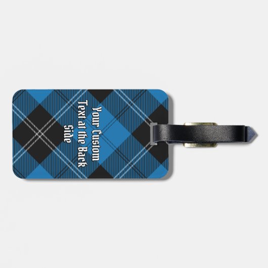 Clan Ramsay Crest over Blue Hunting Tartan Bagagelabel (Achterkant horizontaal)