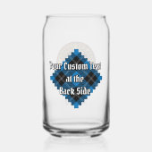 Clan Ramsay Crest over Blue Hunting Tartan Blikvorm Glas (Achterkant)