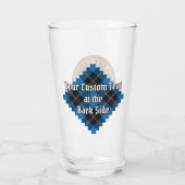 Clan Ramsay Crest over Blue Hunting Tartan Glas (Achterkant)