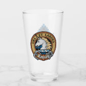Clan Ramsay Crest over Blue Hunting Tartan Glas (Voorkant)