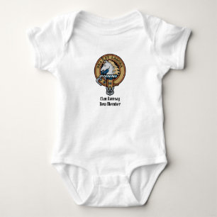 Clan Ramsay Crest over Blue Hunting Tartan Romper
