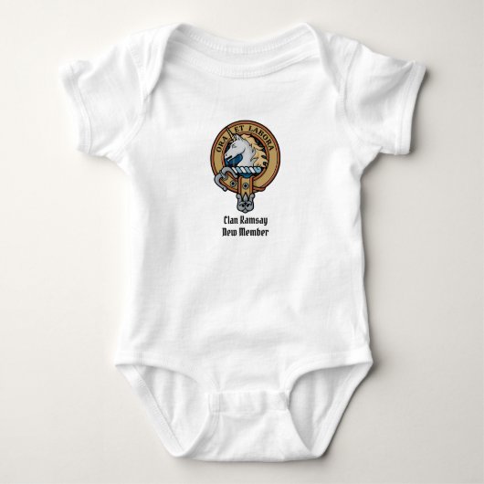 Clan Ramsay Crest over Blue Hunting Tartan Romper (Voorkant)