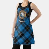 Clan Ramsay Crest over Blue Hunting Tartan Schort (Insitu)
