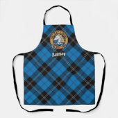 Clan Ramsay Crest over Blue Hunting Tartan Schort (Voorkant)