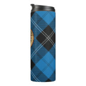 Clan Ramsay Crest over Blue Hunting Tartan Thermosbeker (Geroteerd rechts)