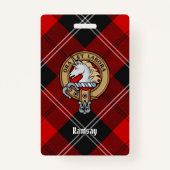 Clan Ramsay Crest over Red Tartan Badge (Voorkant)