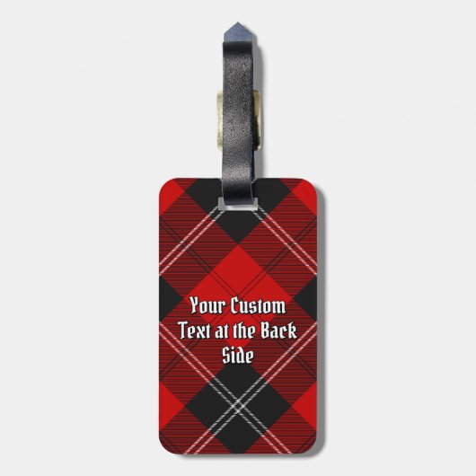Clan Ramsay Crest over Red Tartan Bagagelabel (Achterkant verticaal)