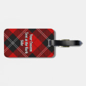Clan Ramsay Crest over Red Tartan Bagagelabel (Achterkant horizontaal)