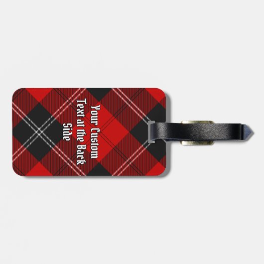 Clan Ramsay Crest over Red Tartan Bagagelabel (Achterkant horizontaal)