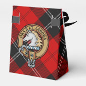 Clan Ramsay Crest over Red Tartan Bedankdoosjes (Achterkant)