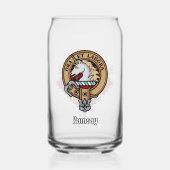 Clan Ramsay Crest over Red Tartan Blikvorm Glas (Voorkant)