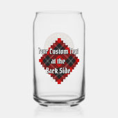 Clan Ramsay Crest over Red Tartan Blikvorm Glas (Achterkant)