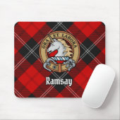 Clan Ramsay Crest over Red Tartan Muismat (Met muis)