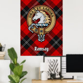Clan Ramsay Crest over Red Tartan Poster (Thuiskantoor)