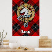 Clan Ramsay Crest over Red Tartan Poster (Keuken)