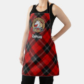 Clan Ramsay Crest over Red Tartan Schort (Insitu)