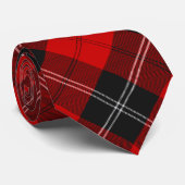 Clan Ramsay Crest over Red Tartan Stropdas (Opgerold)