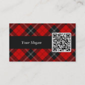 Clan Ramsay Crest over Red Tartan Visitekaartje (Achterkant)