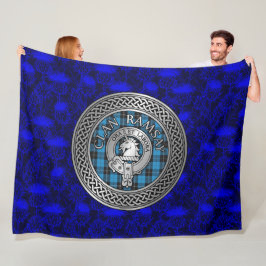 Clan Ramsay Crest & Tartan Knot Fleece Deken