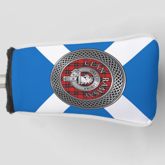 Clan Ramsay Crest & Tartan Knot Golfheadcover (Voorkant)