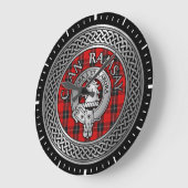 Clan Ramsay Crest & Tartan Knot Grote Klok (Hoek)
