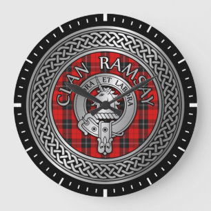 Clan Ramsay Crest & Tartan Knot Grote Klok