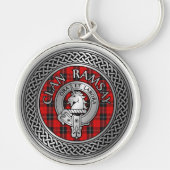 Clan Ramsay Crest & Tartan Knot Sleutelhanger (Voorkant)