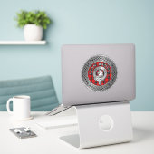 Clan Ramsay Crest & Tartan Knot Sticker (Laptop op bureau)