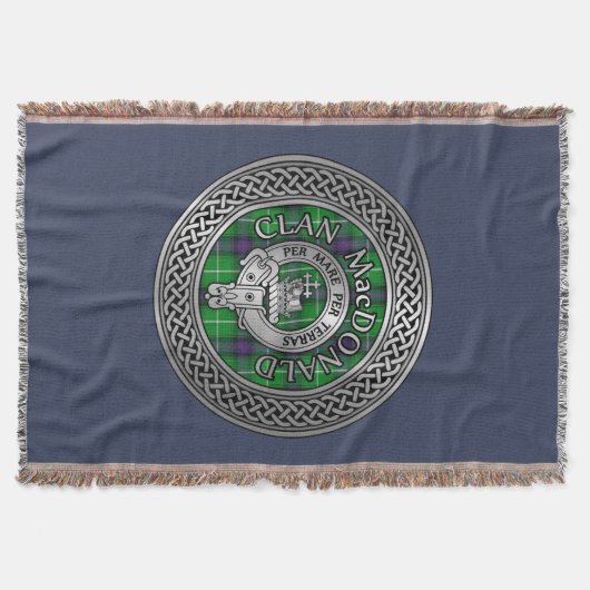 Clan Ramsay Crest & Tartan Knot Throw Blanket Deken (Voorkant)