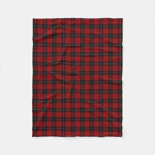 Clan Ramsay Ramsey Red en Black Tartan Fleece Deken (Voorkant)