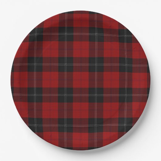 Clan Ramsay Ramsey Red Tartan Papieren Bordje (Voorkant)