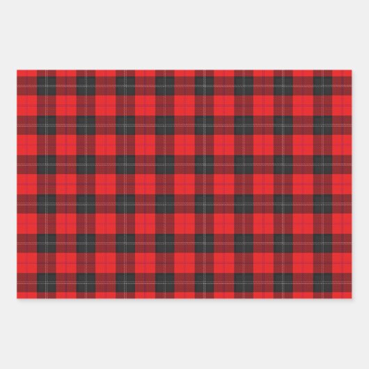 Clan Ramsay Red Blue en Oranje jachttartan Inpakpapier Vel (Voorkant)