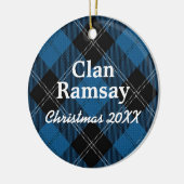 Clan Ramsay Scottish Blue Hunting Tartan Keramisch Ornament (Links)