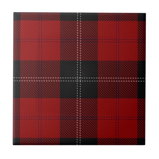 Clan Ramsay Scottish Expressions Red Black Tartan Tegeltje (Voorkant)