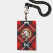 Clan Ramsay Wapen over Rode Tartan Badge (Voorzijde met lanyard)