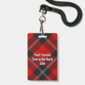 Clan Ramsay Wapen over Rode Tartan Badge (Achterkant met lanyard)