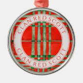 CLAN RED SCOTT Premium Rond Ornament + Tekst (Voorkant)