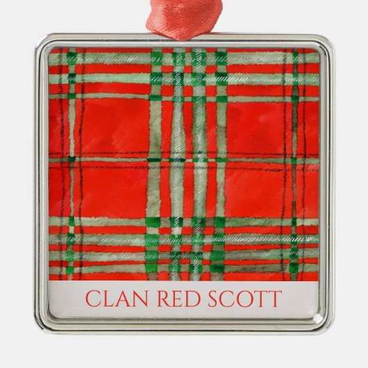 CLAN RED SCOTT Premium Square Ornament (Voorkant)