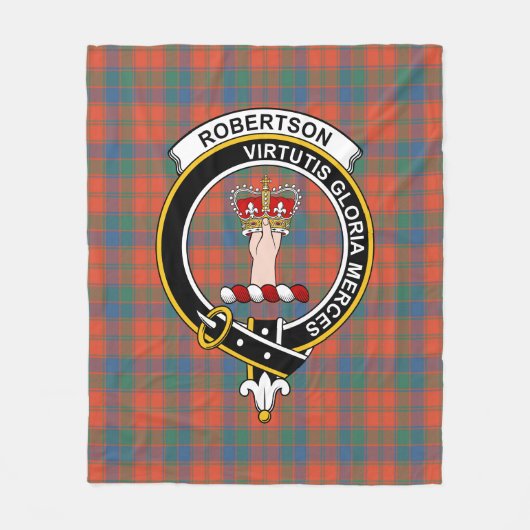 Clan Robertson Ancient Tartan Pset Fleece Deken (Voorkant)