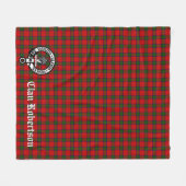 Clan Robertson Crest Badge en Tartan Fleece Deken (Voorkant (Horizontaal))